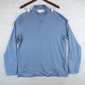 Johnnie-O Mens Rizzo Prep Formance 1/4 Zip Pullover Blue Large Golf Preppy